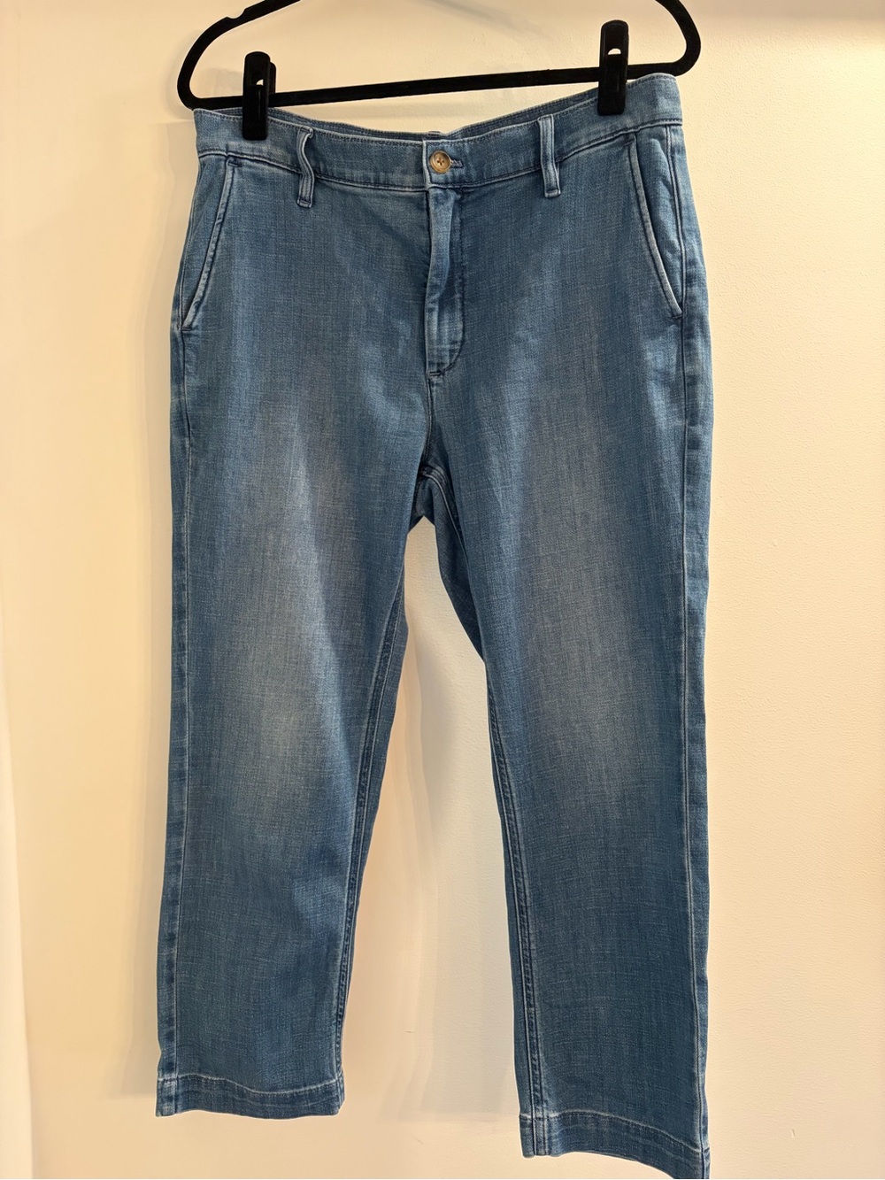 J. Crew Factory Light Blue Cropped Straight-Leg Jeans